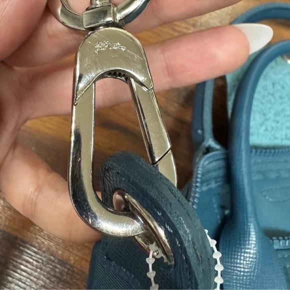 Longchamp Le Pliage Neo Teal Blue Large Tote with Strap - Picture 7 of 16